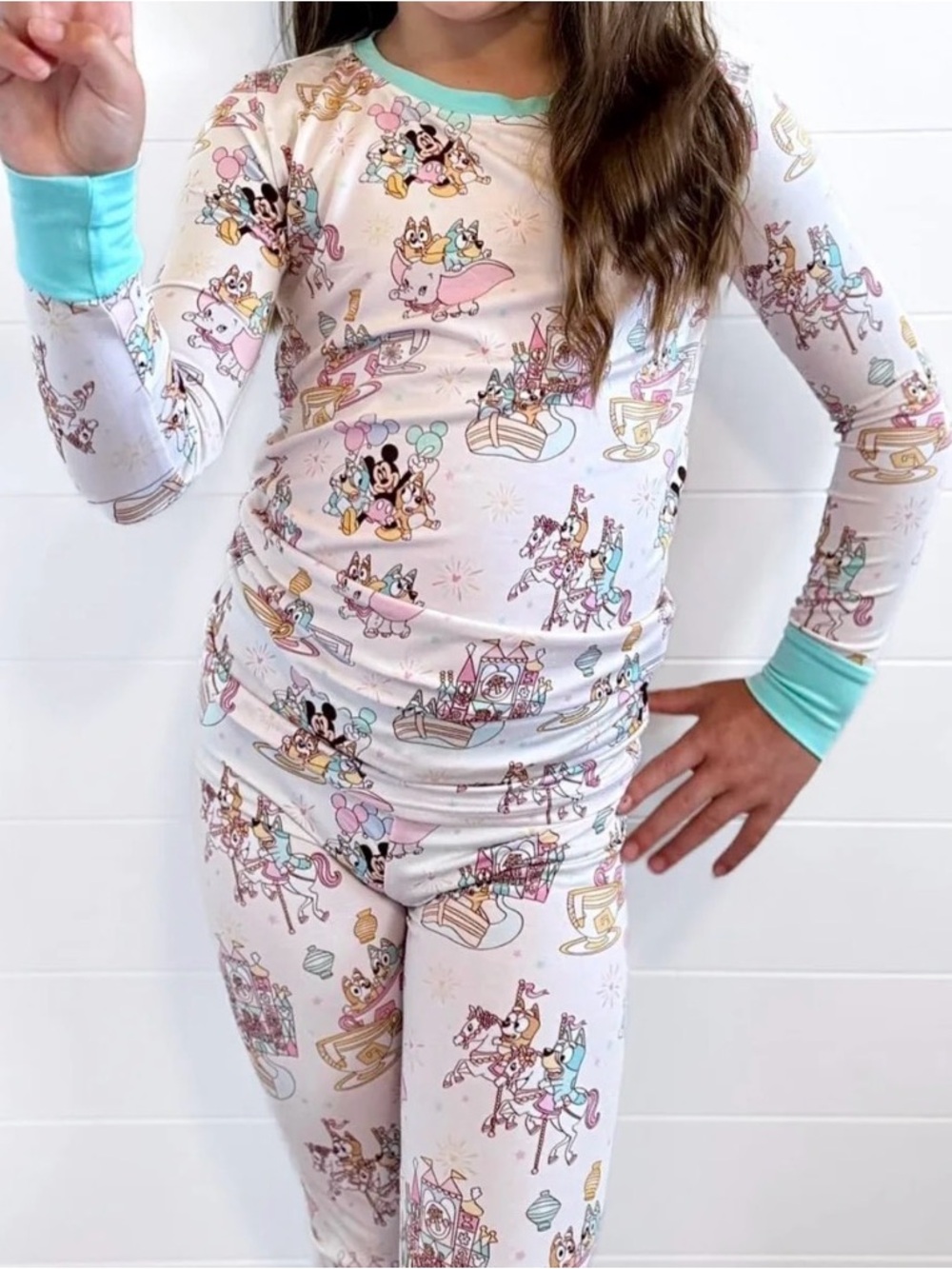 Blush Lotus Pastel Park Print Bamboo PJs 3T